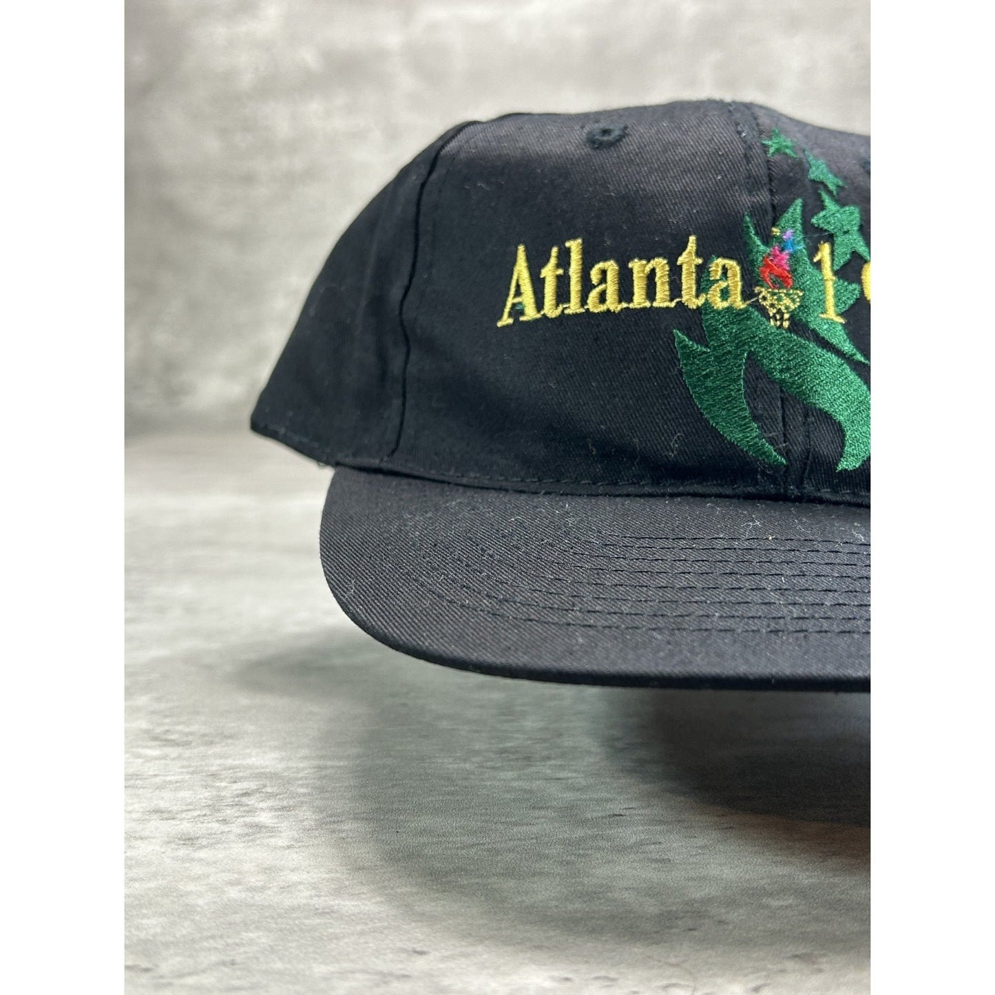 Vintage 1996 Atlanta Olympics Embroidered Logo Snapback Hat OSFA Black