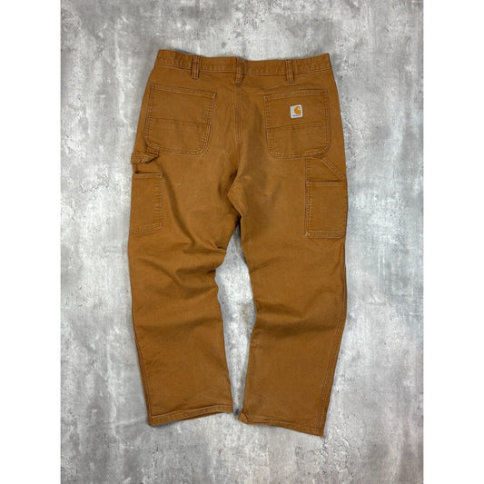 Carhartt Relaxed Fit Canvas Workwear Carpenter Pants Size 38 Beige