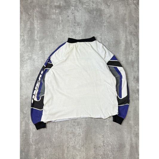 Vintage 90s Oneal Spellout Long Sleeve Cropped Motocross Jersey Size Medium