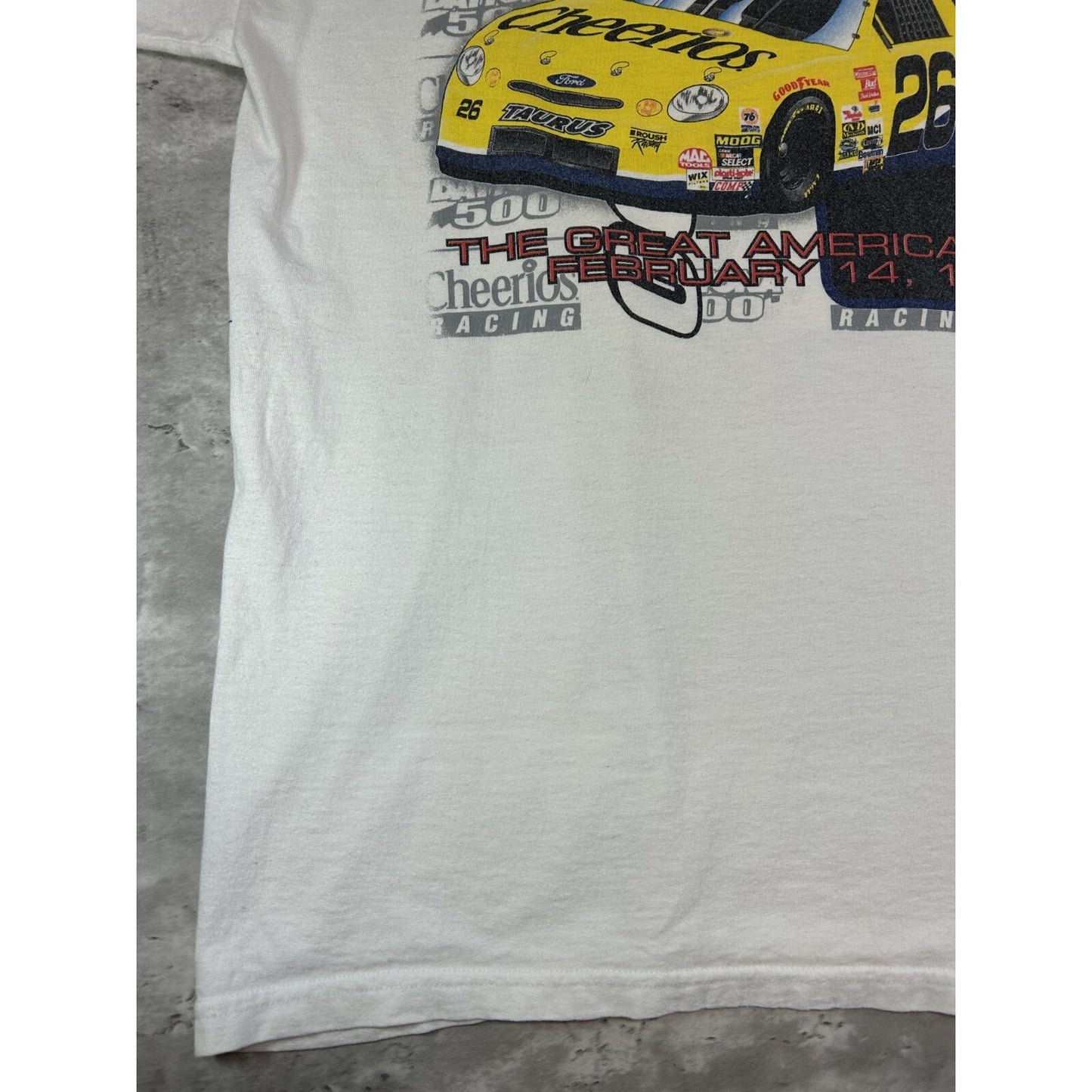 Vintage 1999 Daytona 500 Nascar Great American Race Cheerios T-Shirt Size Large