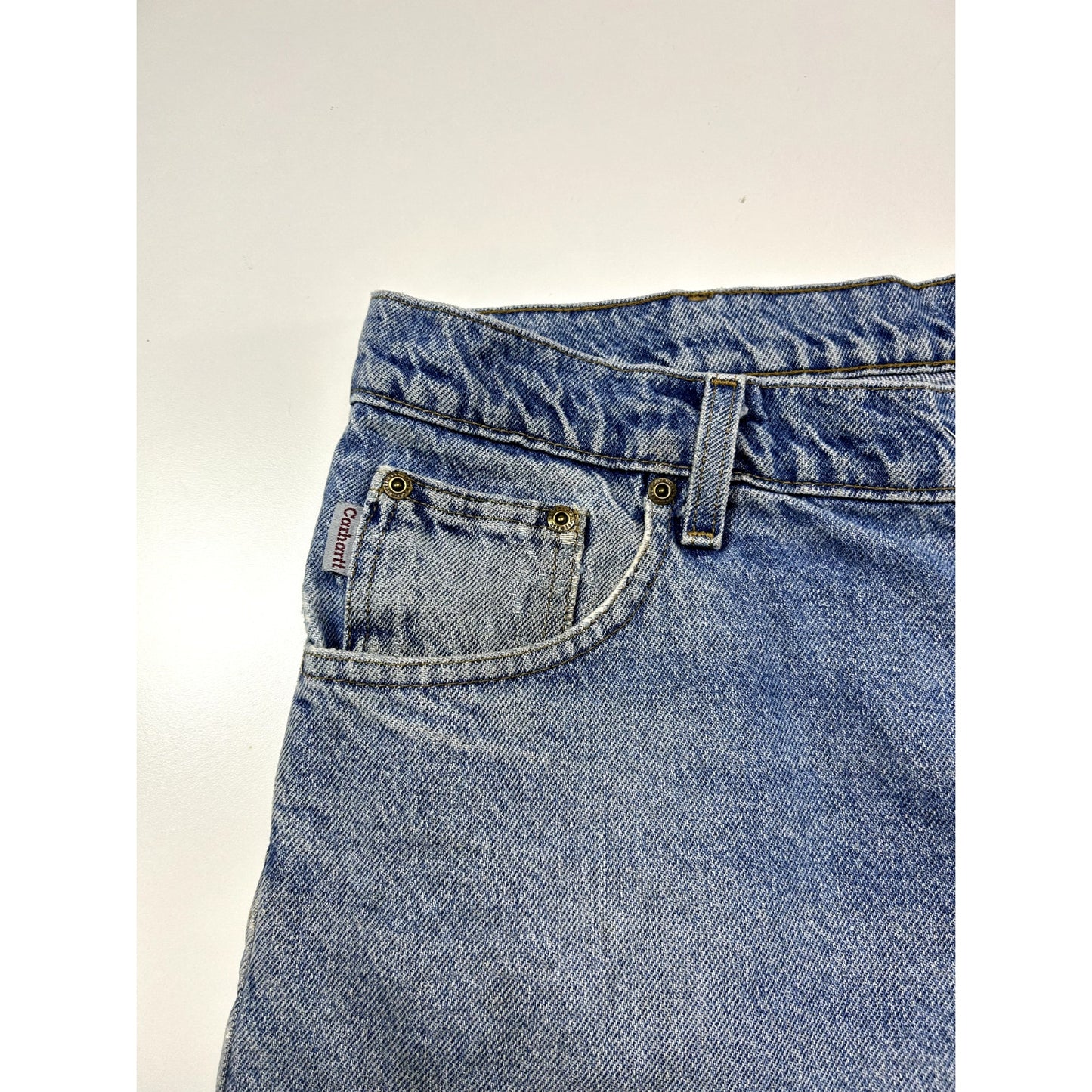 Vintage Carhartt Light Wash Denim Workwear Pants Size 38 Blue