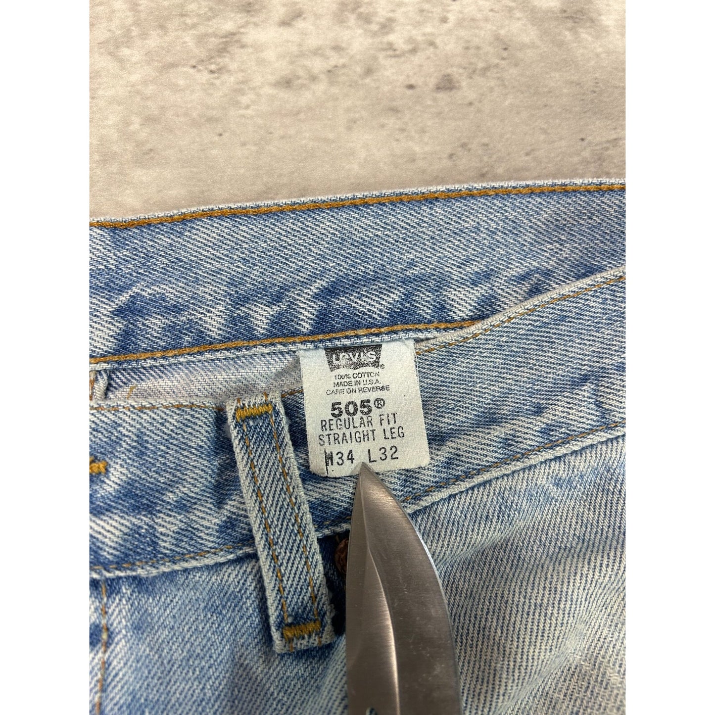 Vintage 90s Levis 505 Red Tab Straight Leg Light Wash Denim Pants Size 33