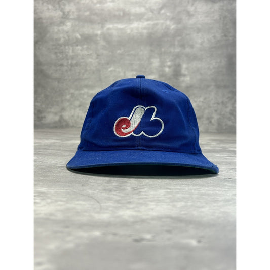Vintage 90s Montreal Expos MLB Embroidered Logo Baseball Snapback Hat OSFA
