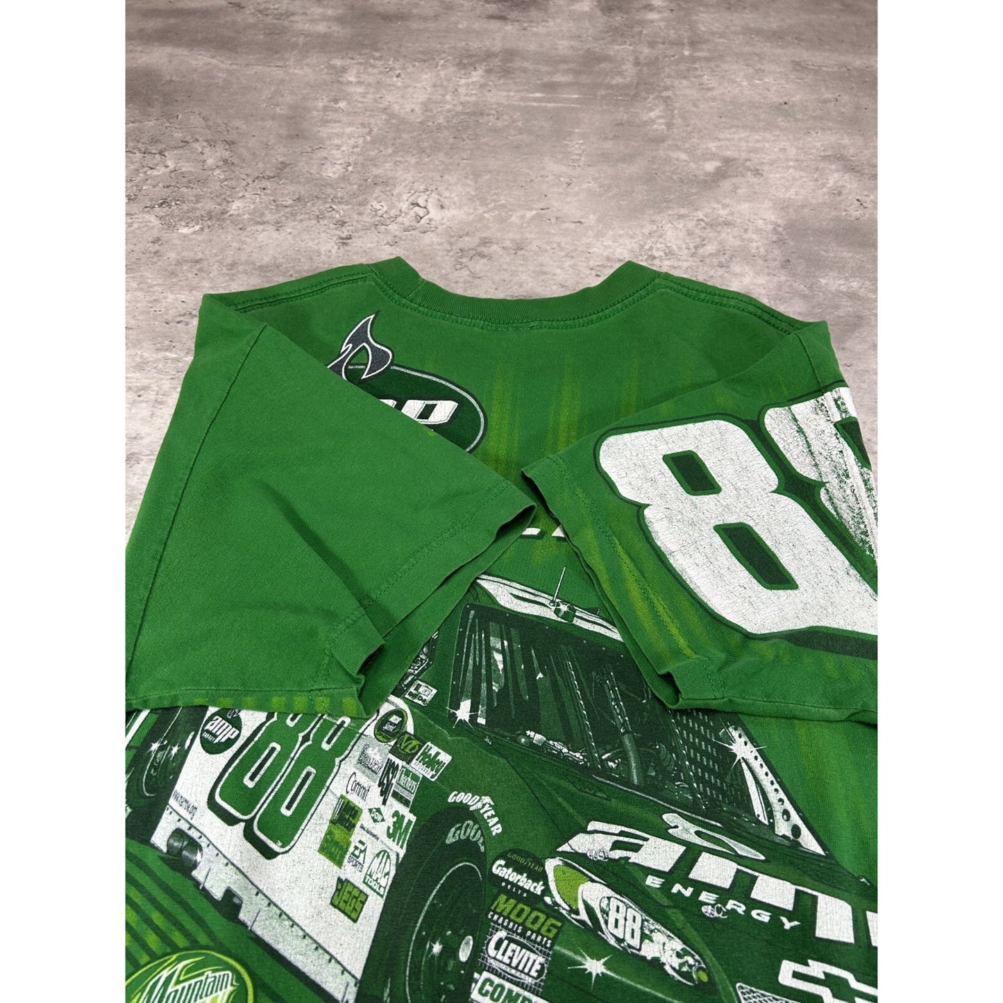 Dale Earnhardt Jr #88 Nascar AMP Energy Big Graphic T-Shirt Size Large Green