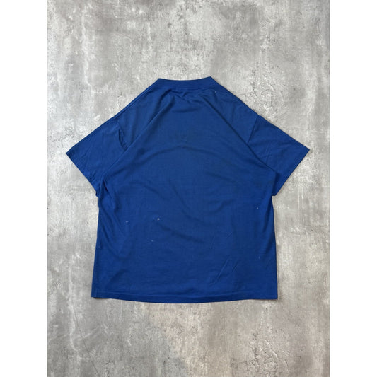 Vintage 1991 Beach Party Cartoon Graphic Distressed T-Shirt Size XL Blue