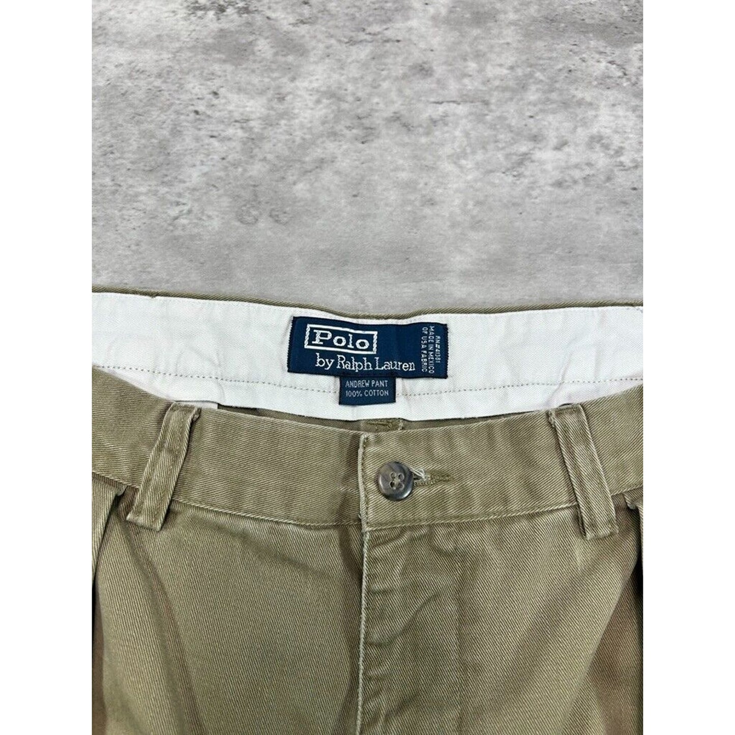 Vintage 90s Polo Ralph Lauren Chino Style Darted Trouser Pants Size 34 Beige