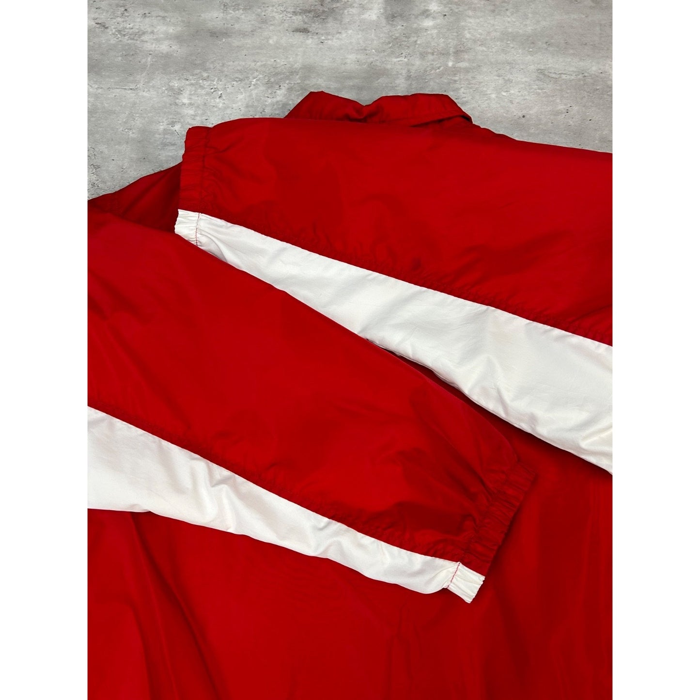 Vintage Nike Embroidered Logo Two Tone Windbreaker Jacket Size Large Red