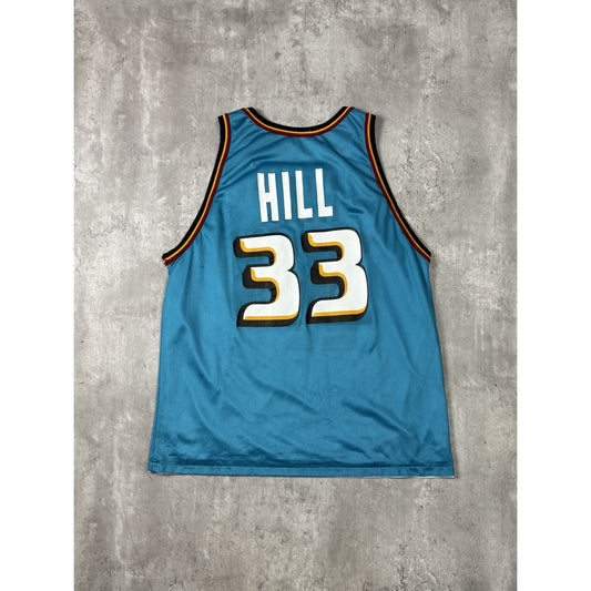 Vintage 90s Grant Hill #33 Detroit Pistons NBA Reversible Champion Jersey Sz XL