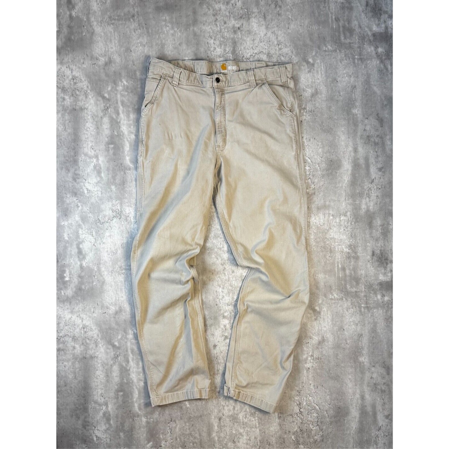 Carhartt Relaxed Fit Canvas Workwear Five Pocket Pants Size 38 Beige