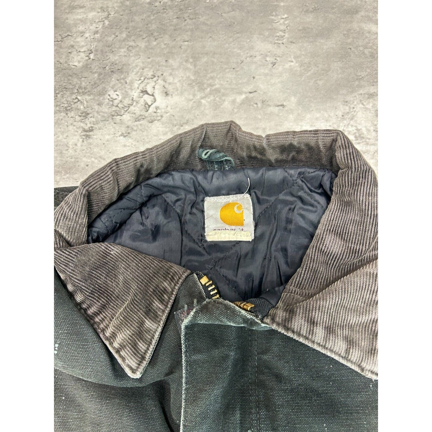 Vintage Carhartt Quilted Lined Canvas Workwear Arctic Jacket Size XXL Black