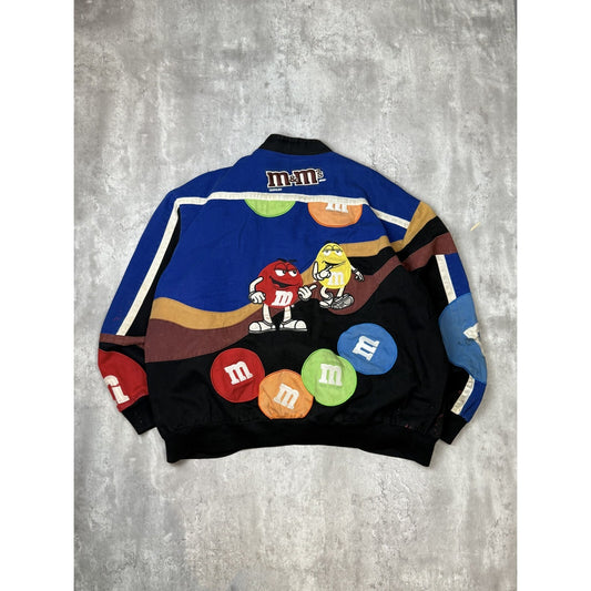 Vintage Jeff Hamilton M&M Racing Embroidered Nascar Race Jacket Size 6XL