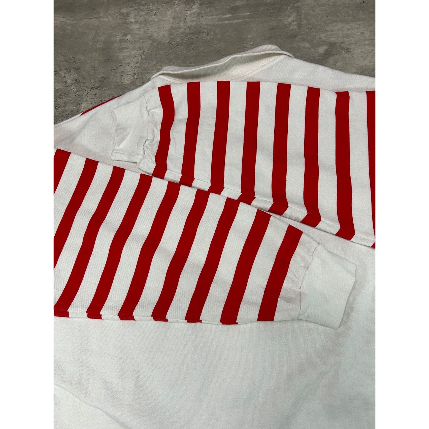 Vintage 90s Tobasco Striped 1/4 Button Hot Sauce Crewneck Sweatshirt Size XL