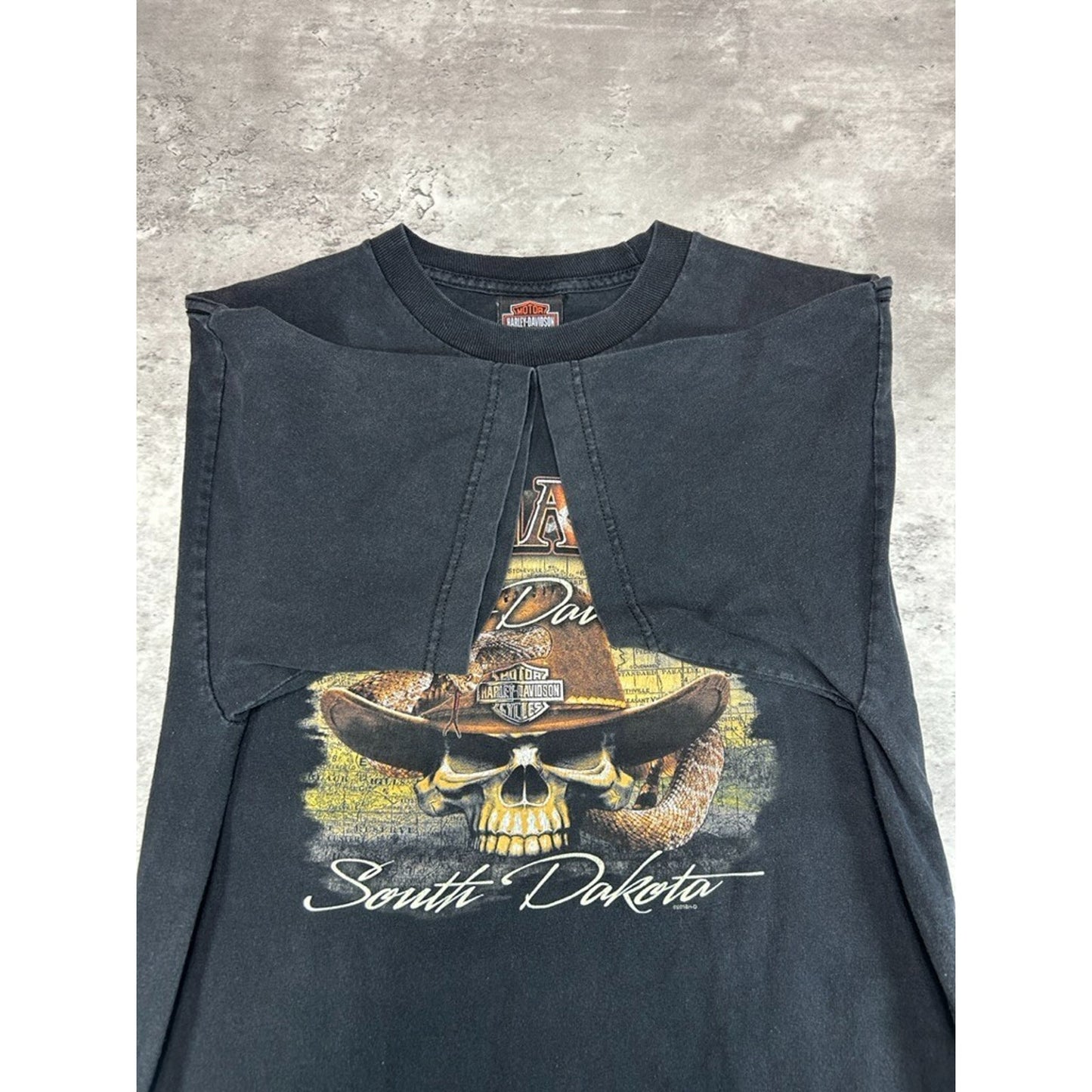 Harley Davidson Motorcycles Badlands Cowboy Skull Graphic T-Shirt Size Medium