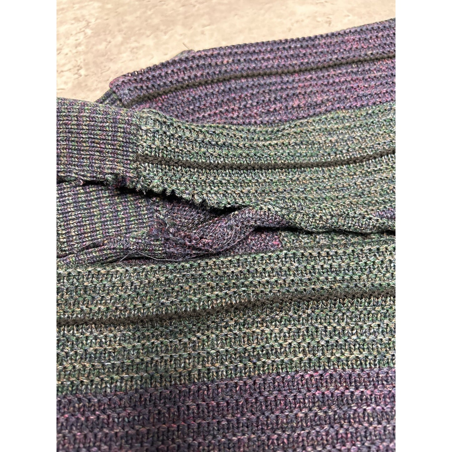 Vintage 80s/90s Abstract Striped Pullover Ribbed Knit Sweater Size 2XL