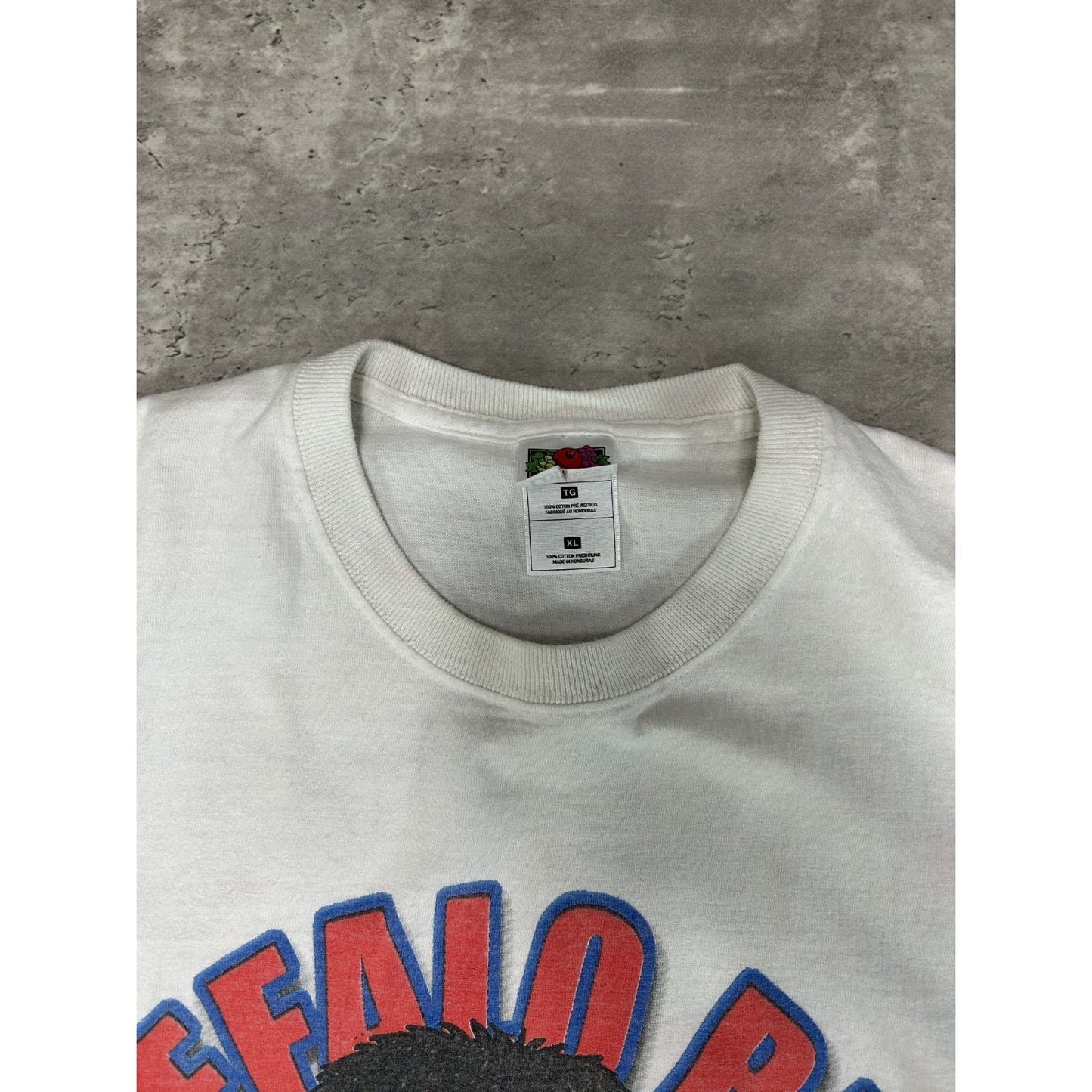 Vintage 90s Buffalo Bills NFL Open Up A Can Of Whoop Ass Cartoon T-Shirt Size XL