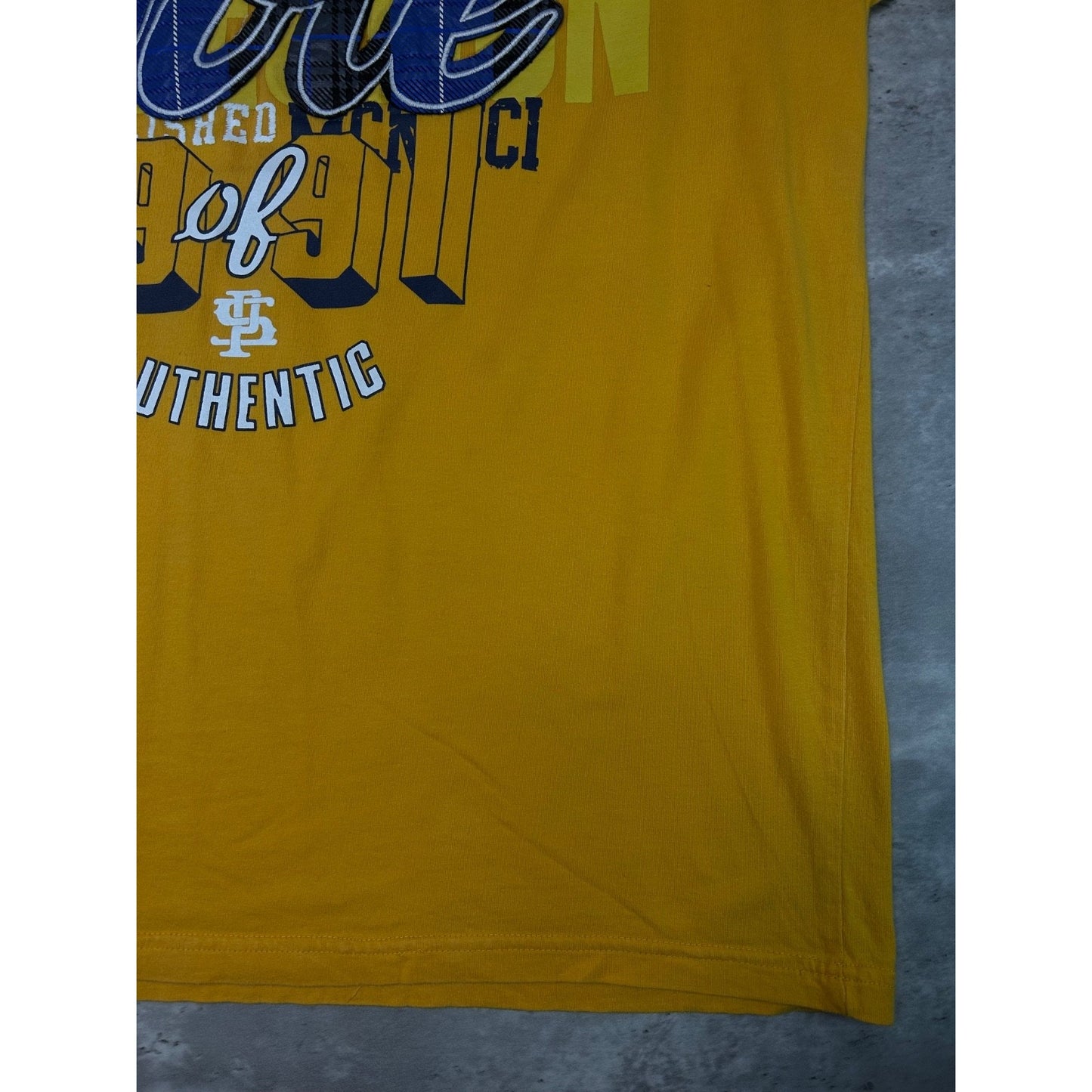 Vintage Y2K Southpole Graphic Spellout T-Shirt Size XL Yellow