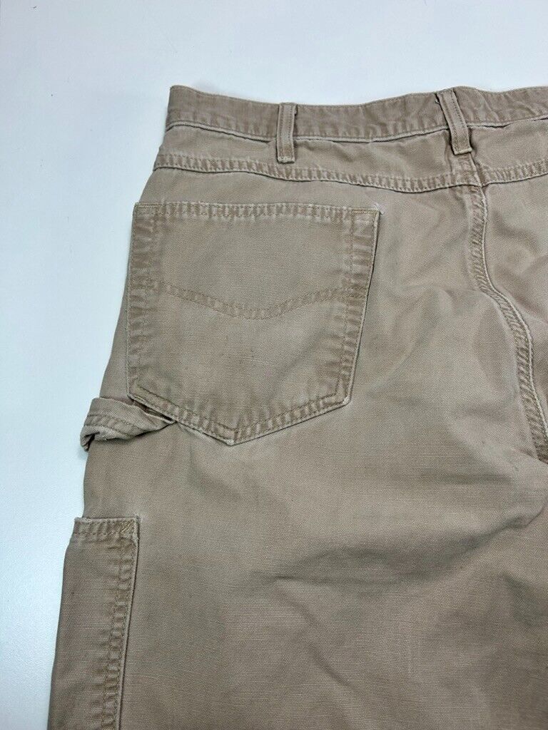 Carhartt Loose Fit Canvas Workwear Carpenter Pants Size 37 Beige