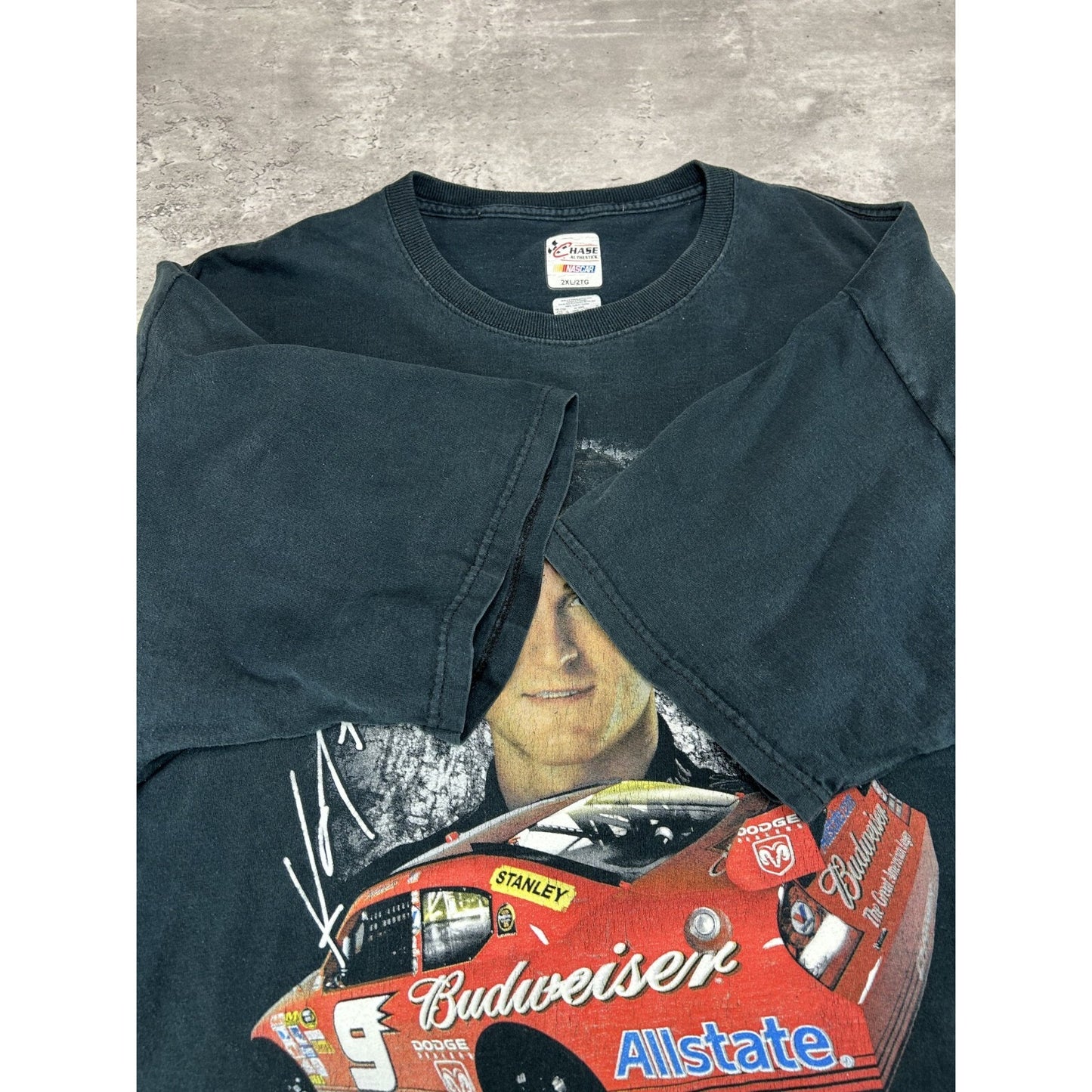 Kasey Kahne #9 Nascar Budweiser Portrait Graphic T-Shirt Size 2XL Black