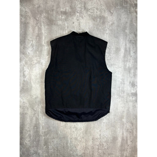 Vintage Dickies Insulated Canvas Workwear Full Zip Vest Size XL Black