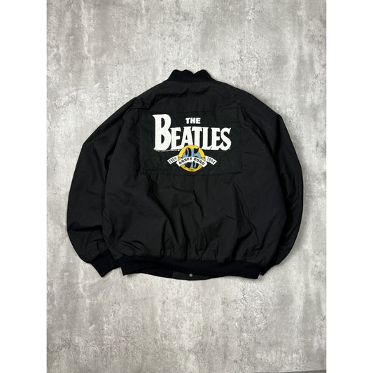 Vintage 90s The Beatles Abbey Road Embroidered Rock Music Bomber Jacket Size 2XL