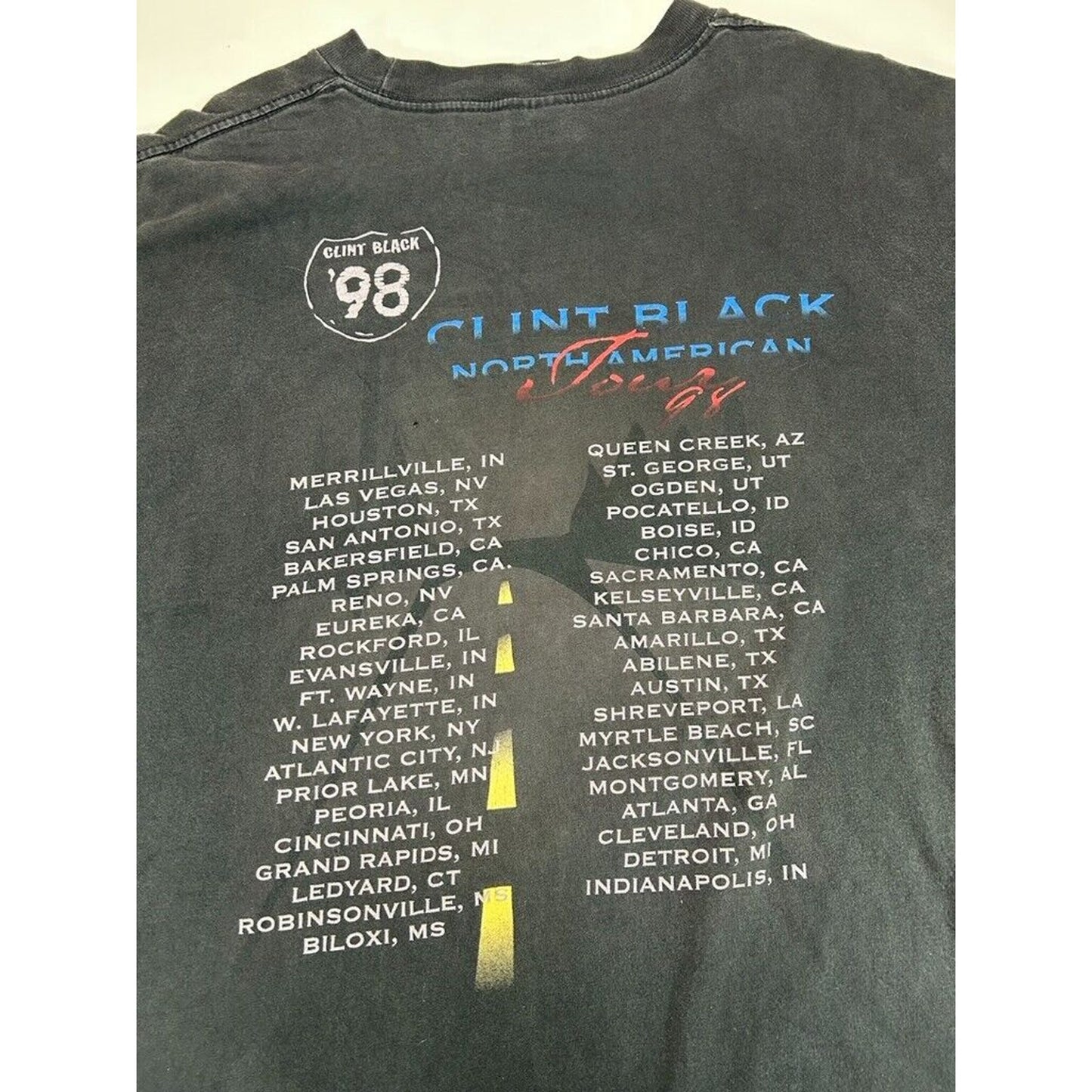Vintage 1998 Clint Black North American Country Music Tour T-Shirt Size XL
