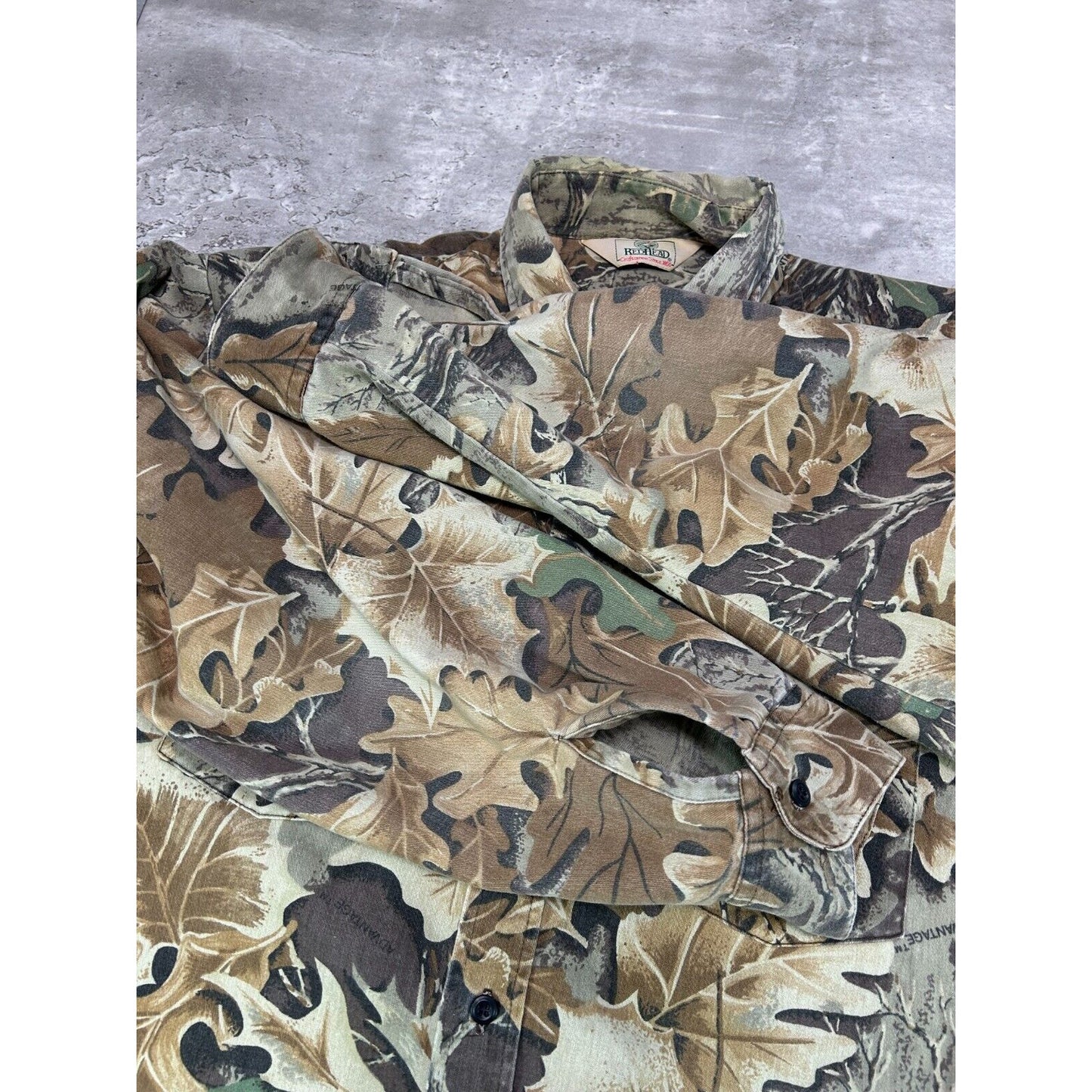 Vintage 80s/90s Redhead Advantage Camo Long Sleeve Button Up Shirt Size XXL