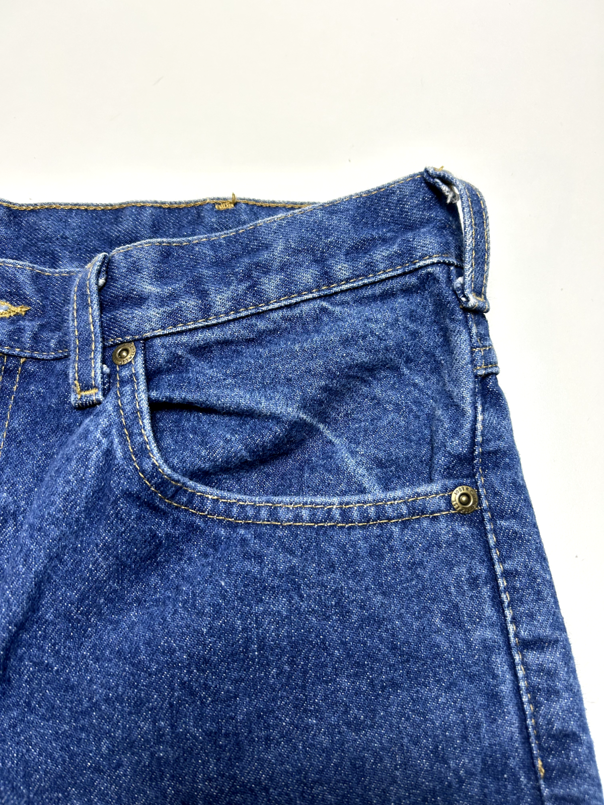 Vintage Carhartt Dark Wash Denim Workwear Pants Size 32W Blue B18 PRW
