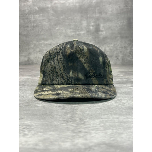 Vintage 90s Cabela Tree Camo Hunting Snapback Hat OSFA