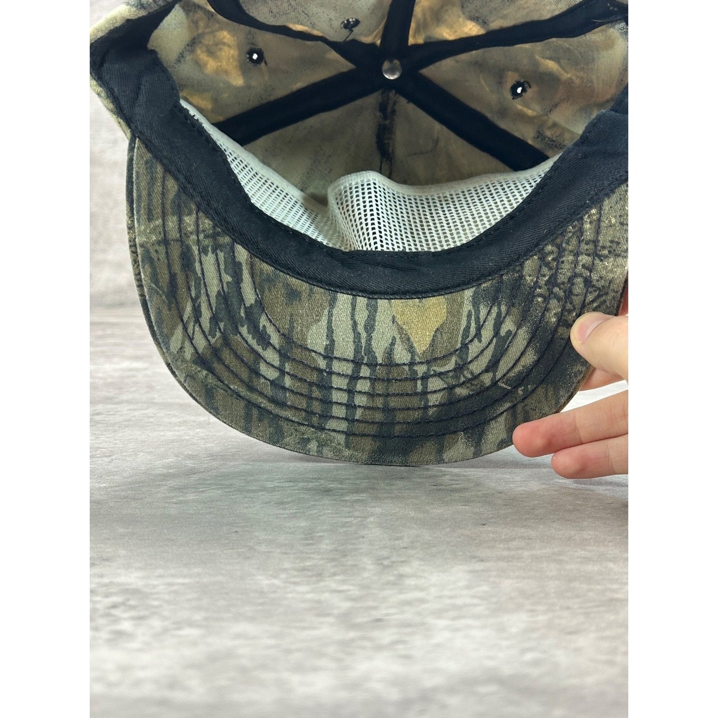 Vintage 90s Cabela Tree Camo Hunting Snapback Hat OSFA
