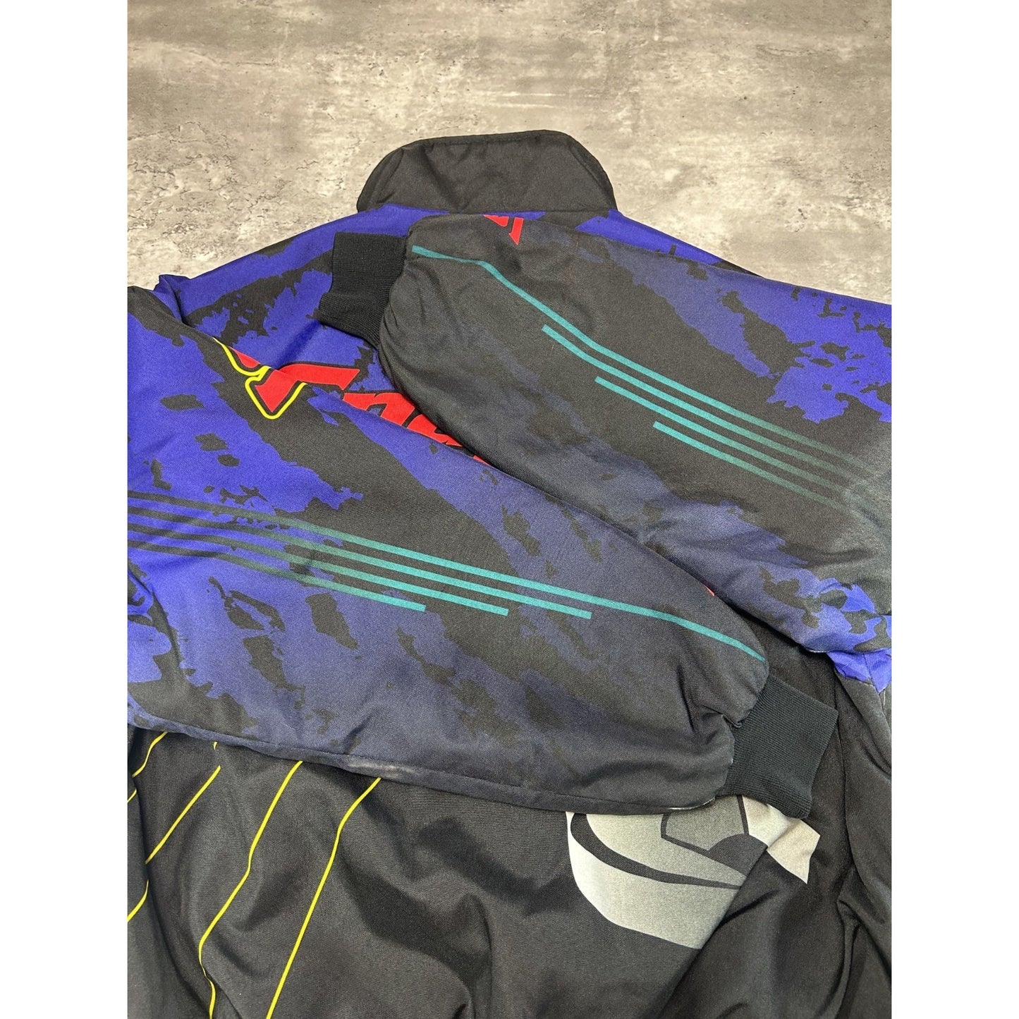 Vintage 90s Snap On Racing All Over Print Full Zip Nylon Jacket Size XL