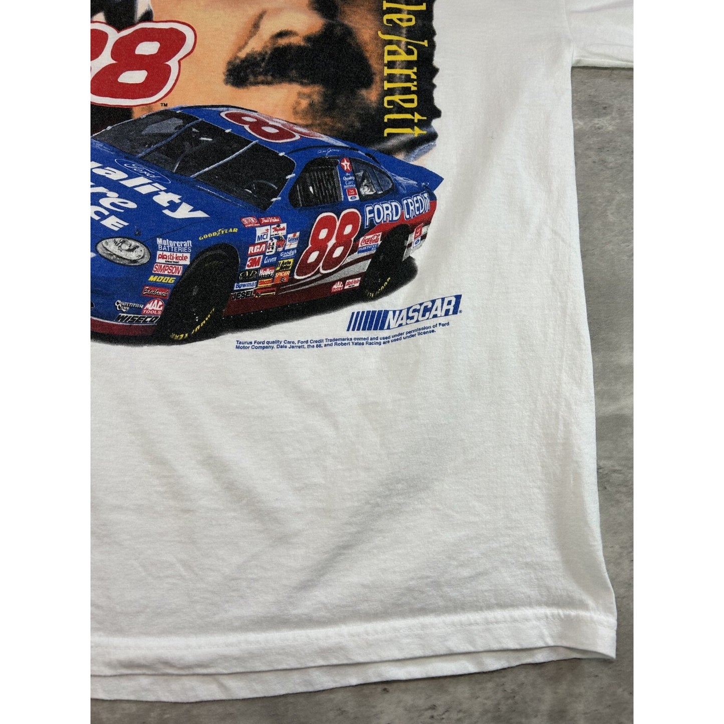 Vintage Dale Jarrett #88 Nascar The Winning Edge Graphic T-Shirt Size XL White