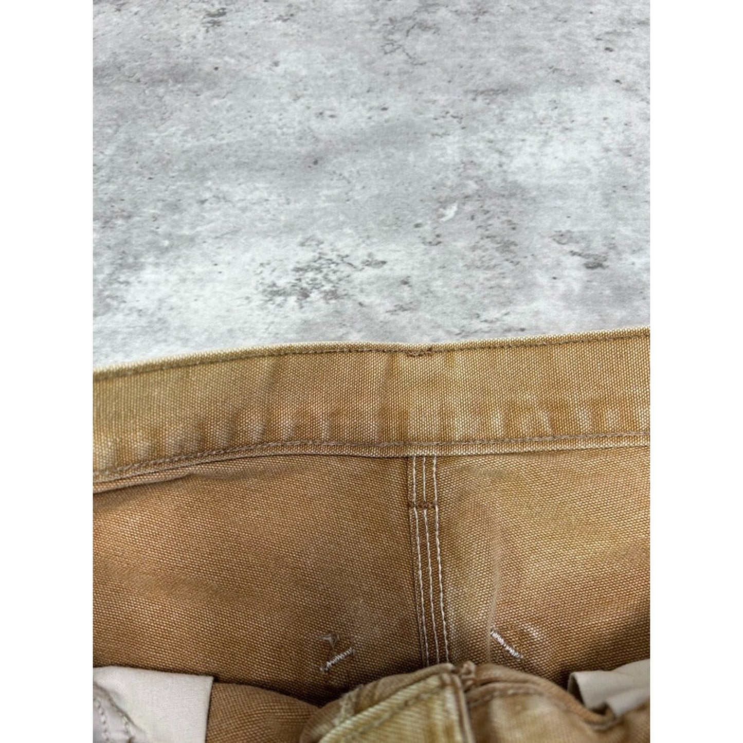 Vintage Carhartt Canvas Workwear Carpenter Shorts Size 29 Beige