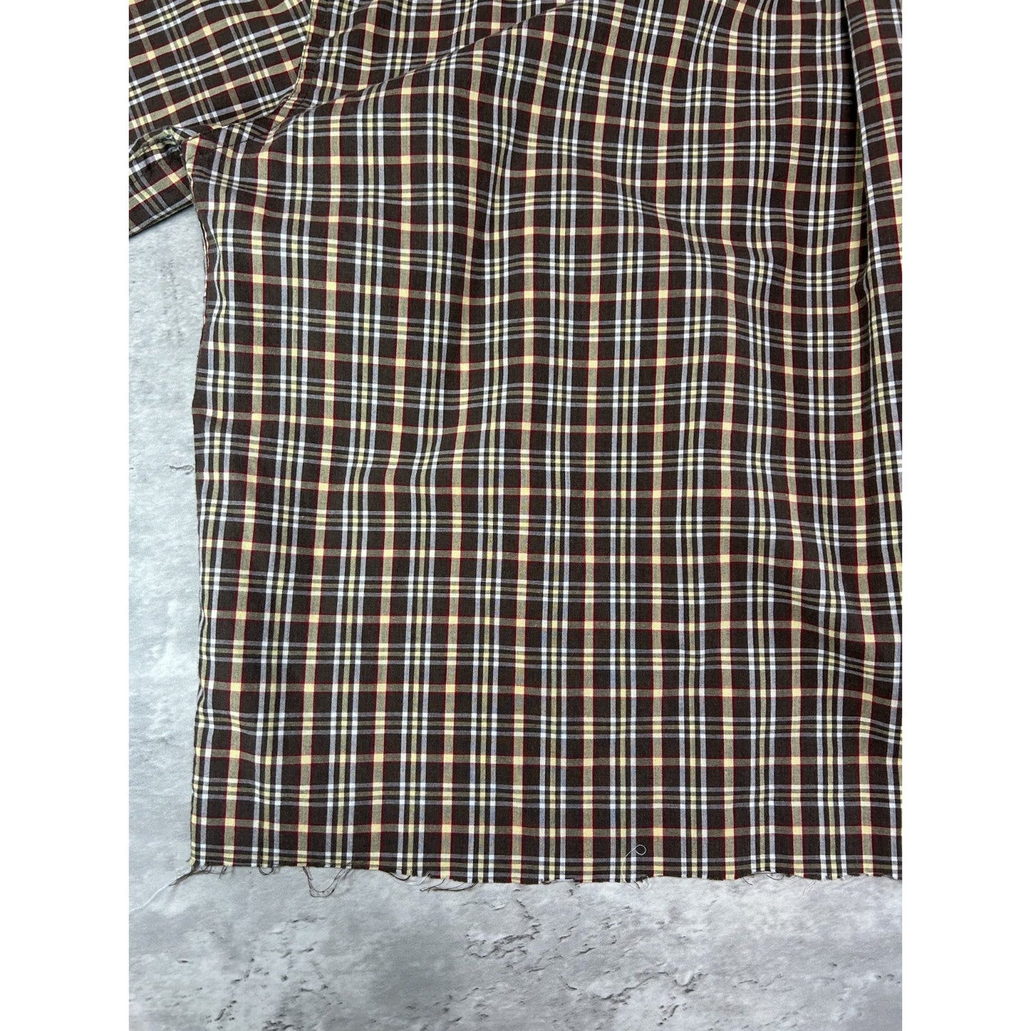 Vintage Chaps Ralph Lauren Plaid Print Reworked Cropped Button Up Shirt Sz XL