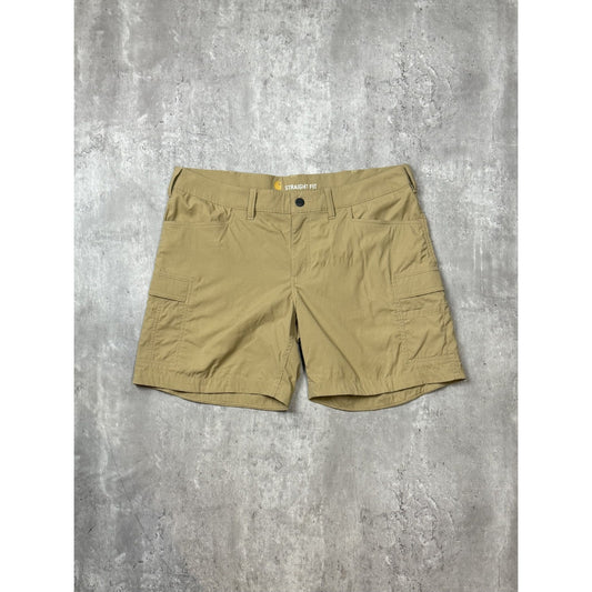 Womens Carhartt Straight Fit Nylon Workwear Cargo Shorts Size 37 Beige