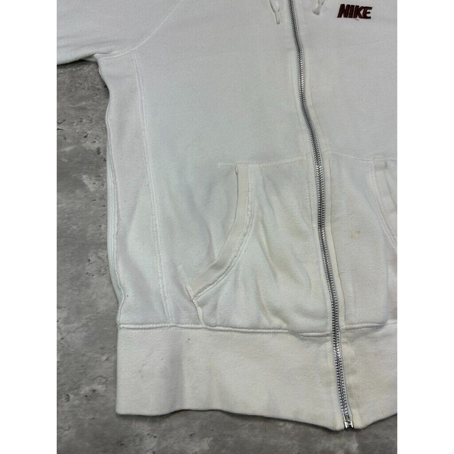 Vintage Womens Nike Embroidered Spell Out Full Zip Hooded Sweatshirt Size Small