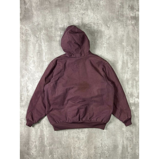 Vintage Women's Carhartt Insulated Canvas Workwear Hooded Active Jacket Size 2XL