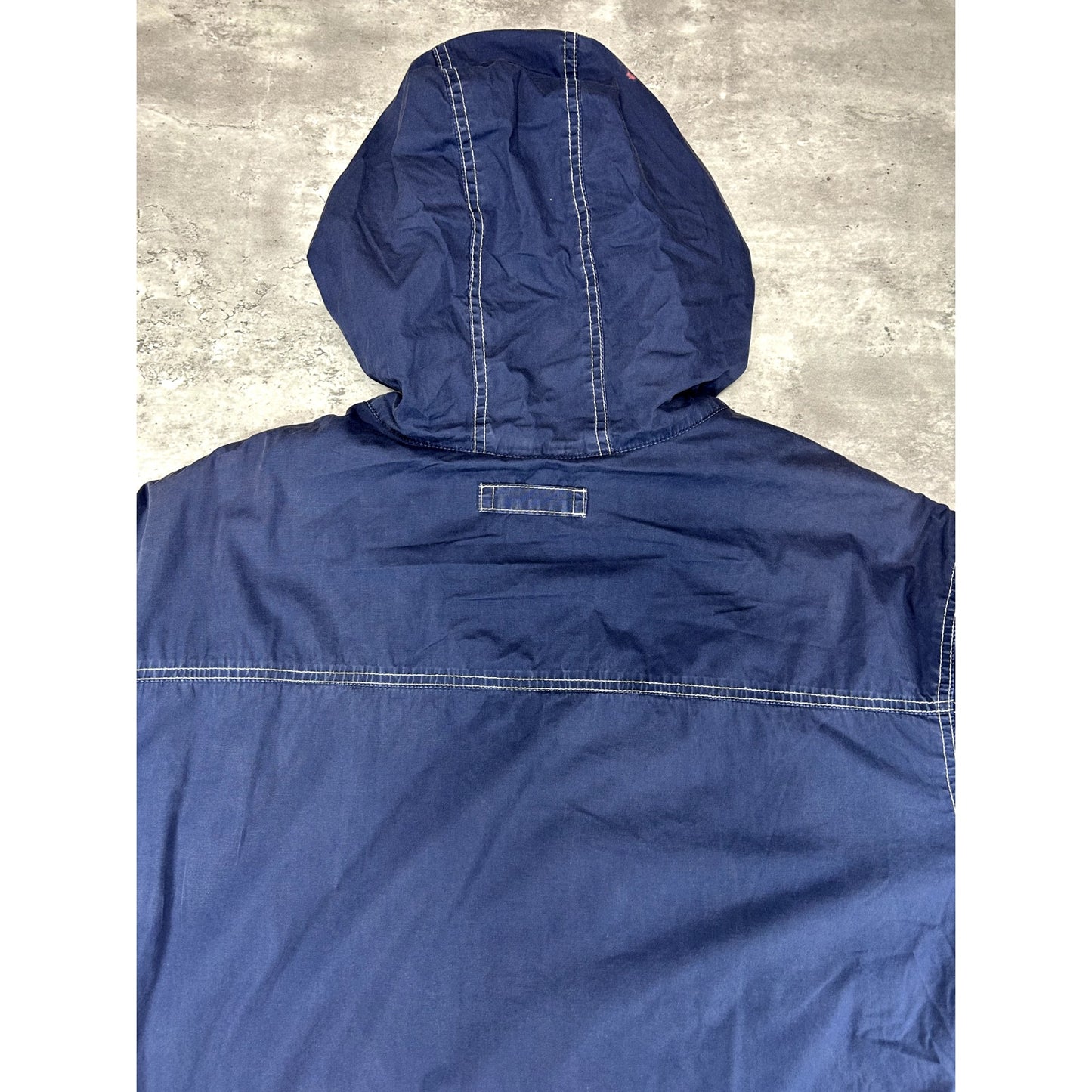 Vintage GAP Fleece Lined Hooded 1/4 Zip Contrast Stitched Jacket Size Large