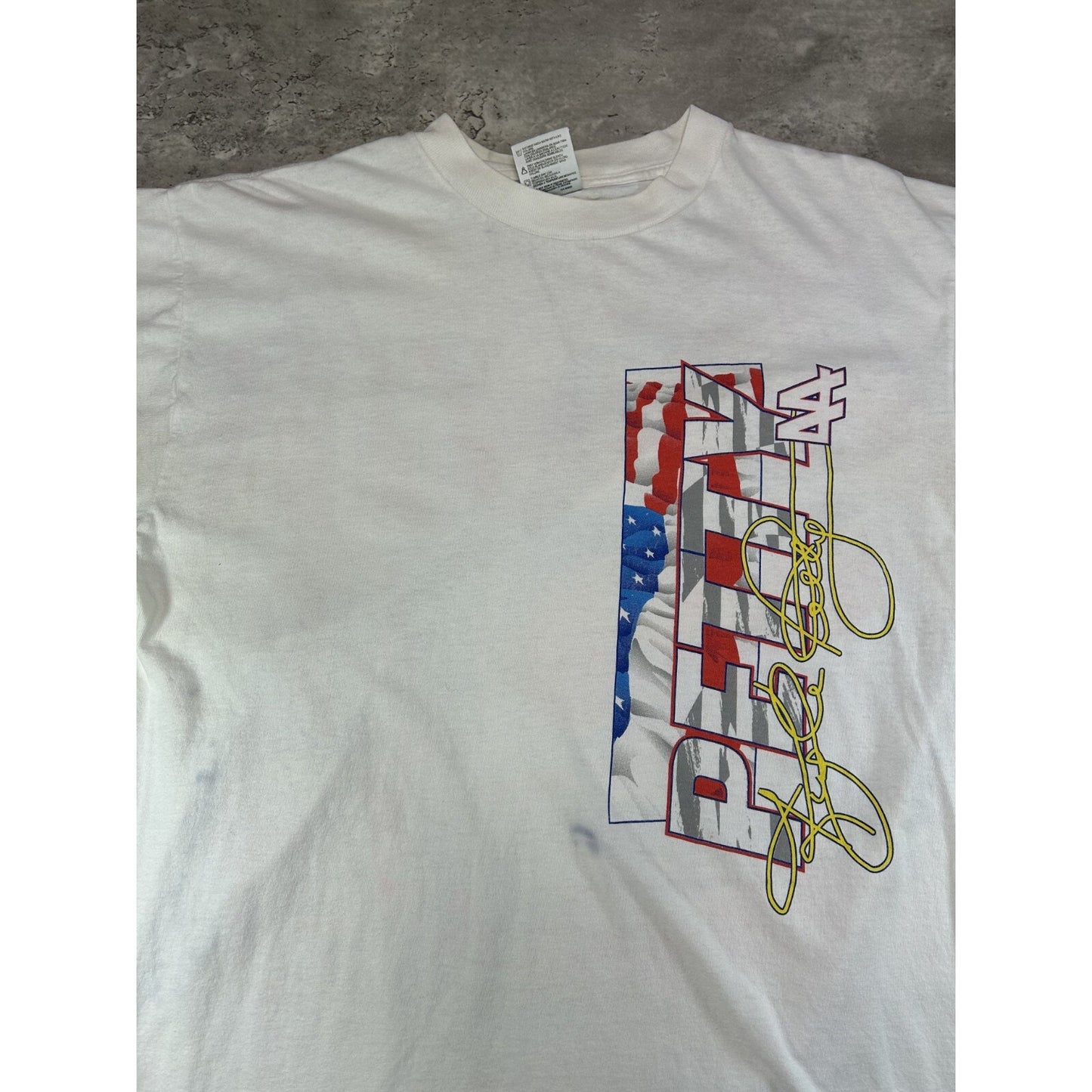 Vintage 1997 Kyle Petty #44 Nascar Spell Out Hot Wheels T-Shirt Size XL White