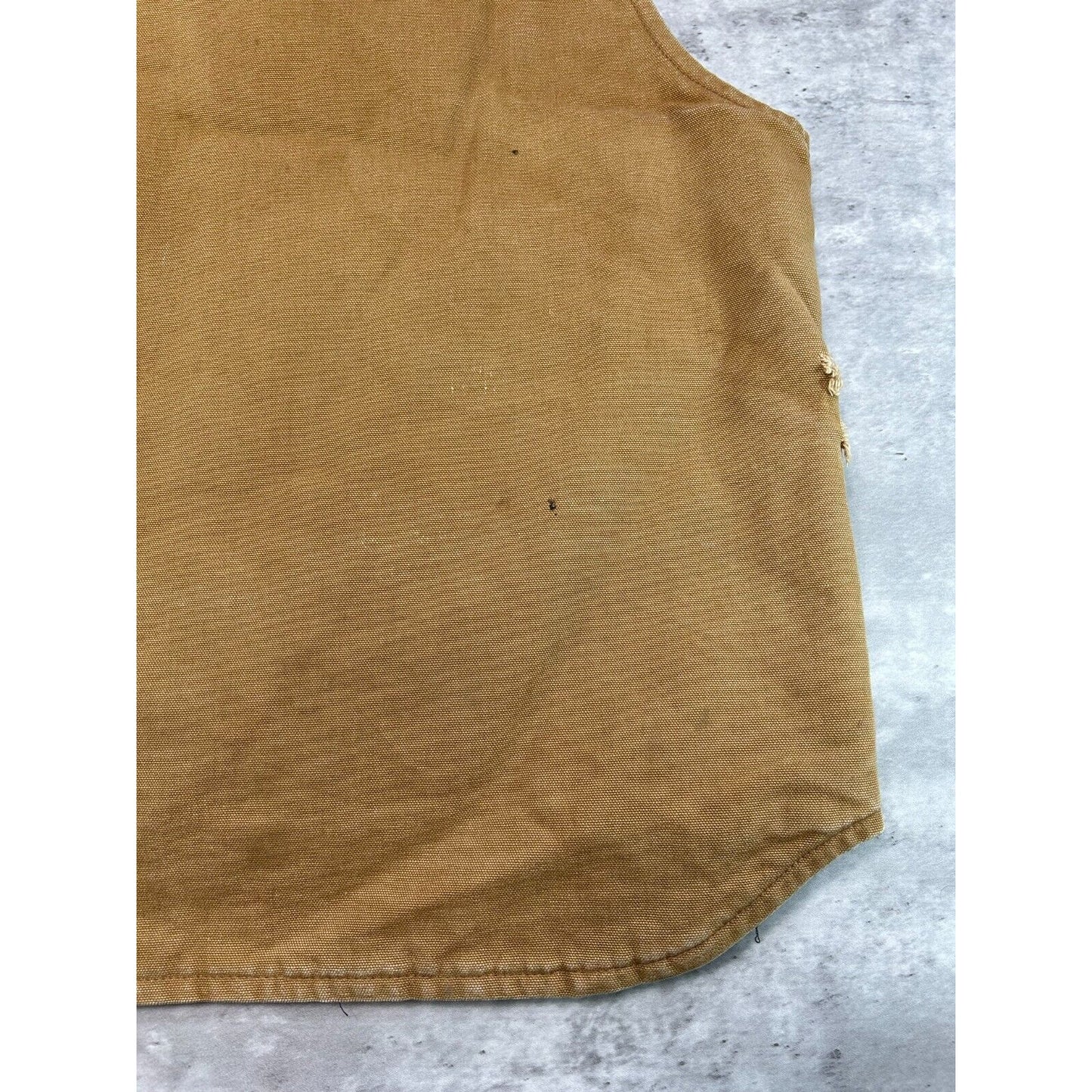 Vintage Carhartt Quilted Lined Canvas Workwear Vest Size Large Beige V01 BRN