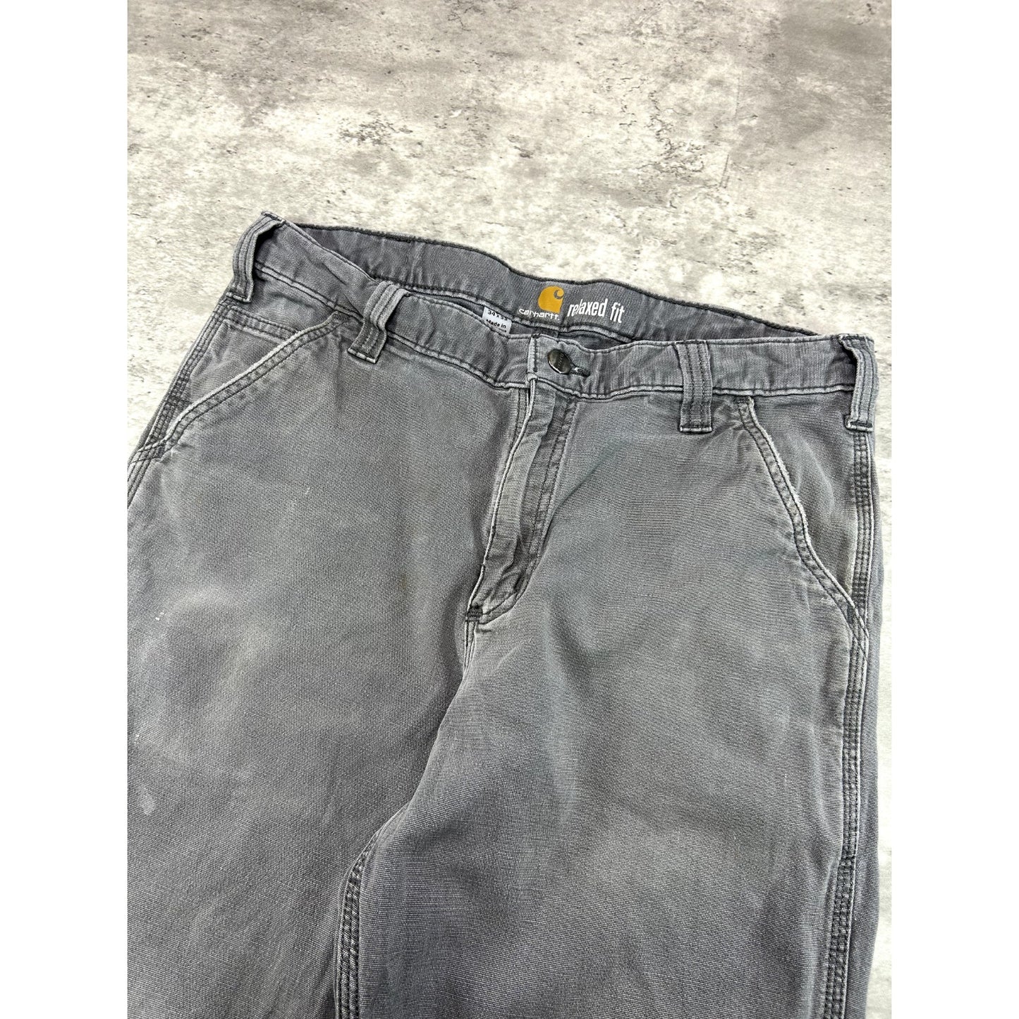 Carhartt relaxed Fit Canvas Work Wear Five Pocket Pants Size 34W Gray