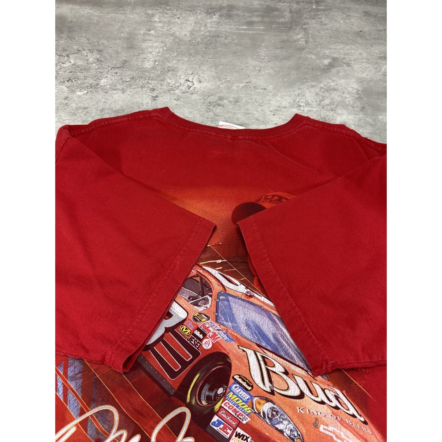 Vintage Dale Earnhardt Jr #8 Nascar Budweiser Spell Out T-Shirt Size XL Red