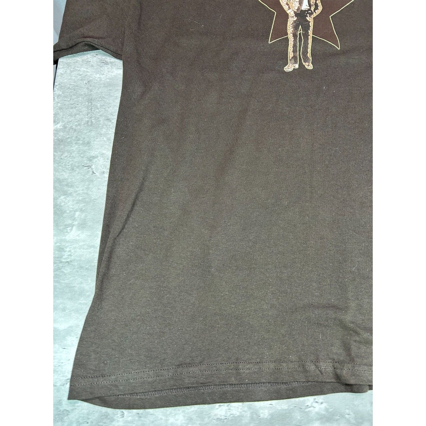 Vintage Elton John Rock Music Portrait Graphic T-Shirt Size XL Brown