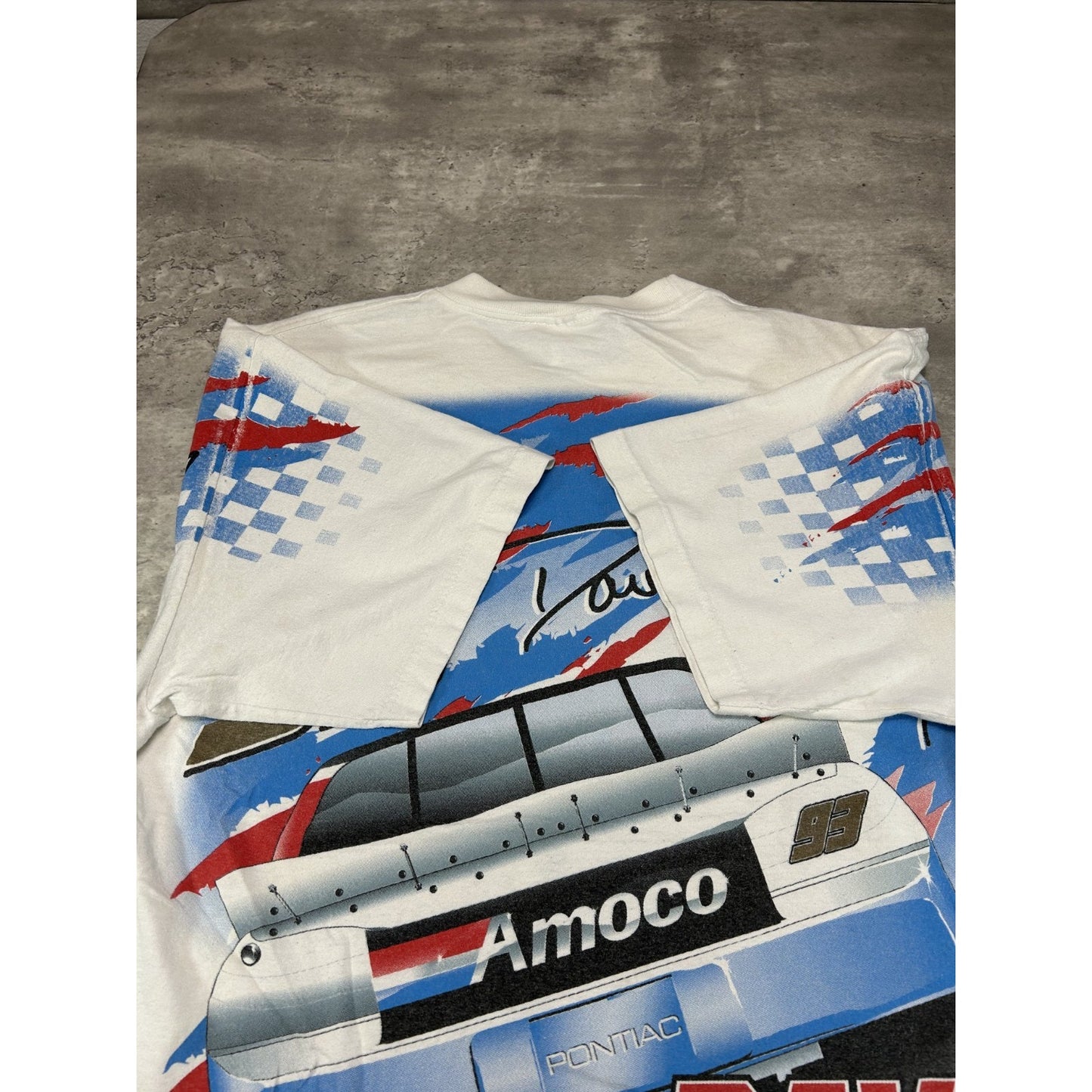 Vintage Dave Blaney #93 Amoco Racing Nascar All Over Print T-Shirt Size XL