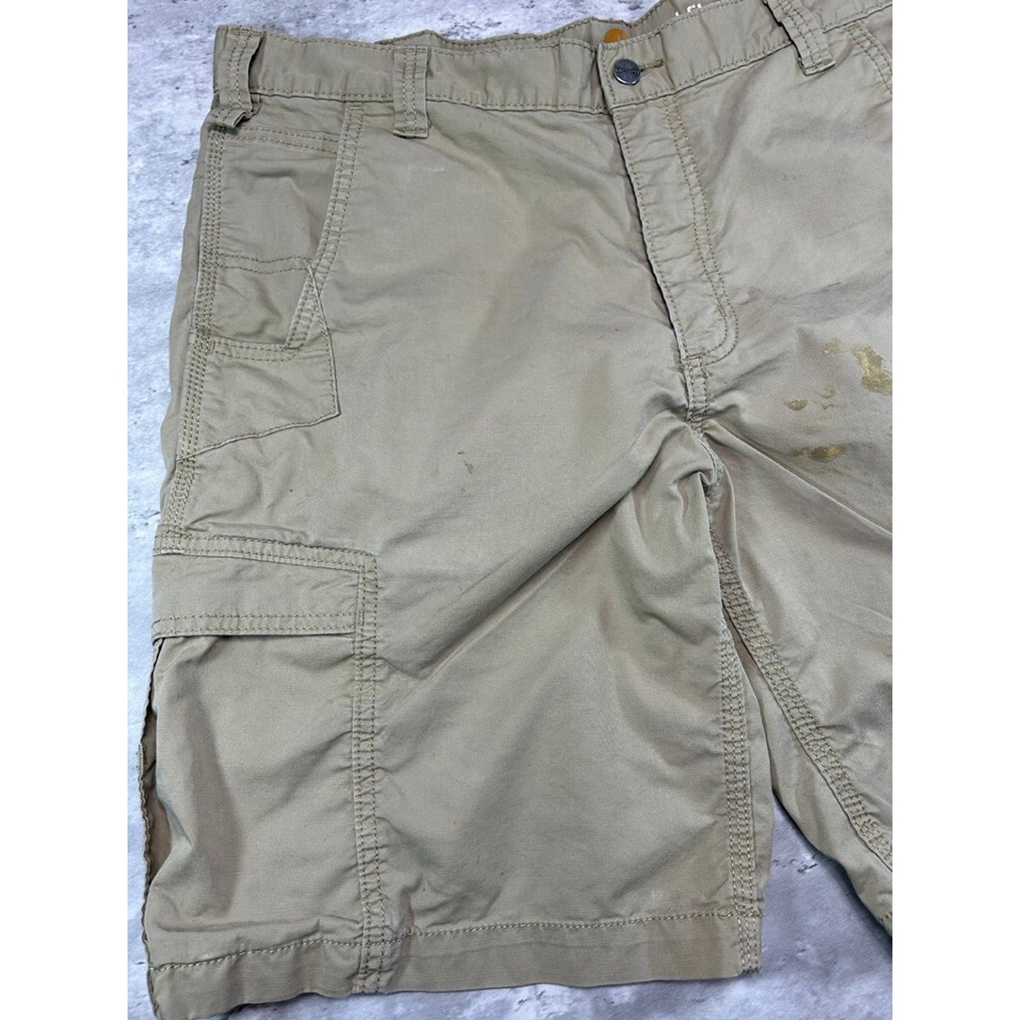 Carhartt Relaxed Fit Canvas Workwear Cargo Shorts Size 38 Beige