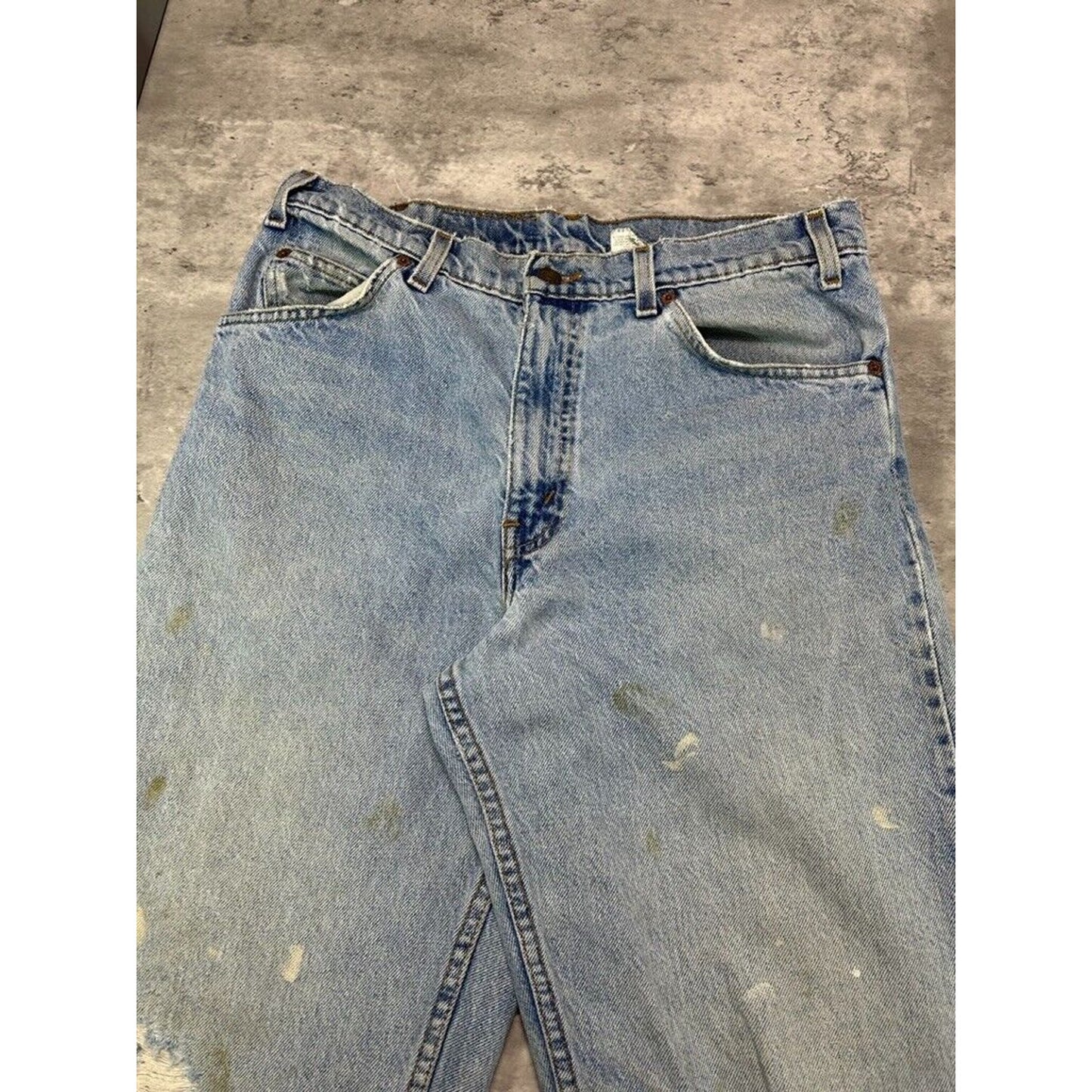 Vintage 90s Levis 550 Orange Tab Relaxed Fit Light Wash Denim Pants Size 33