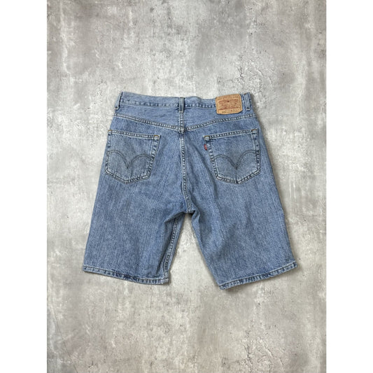 Vintage Levis 505 Red Tab Light Wash Denim Shorts Size 34 Blue