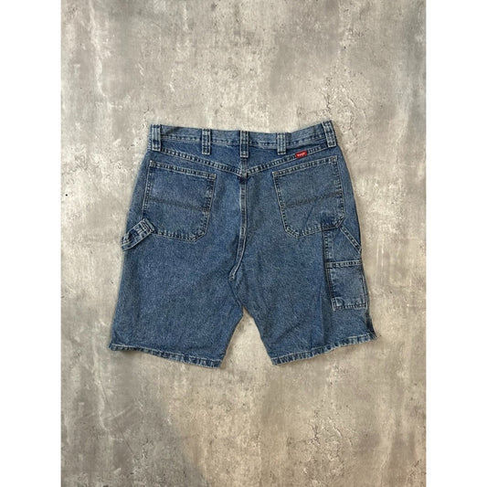 Vintage Wrangler Medium Wash Workwear Carpenter Denim Shorts Size 36
