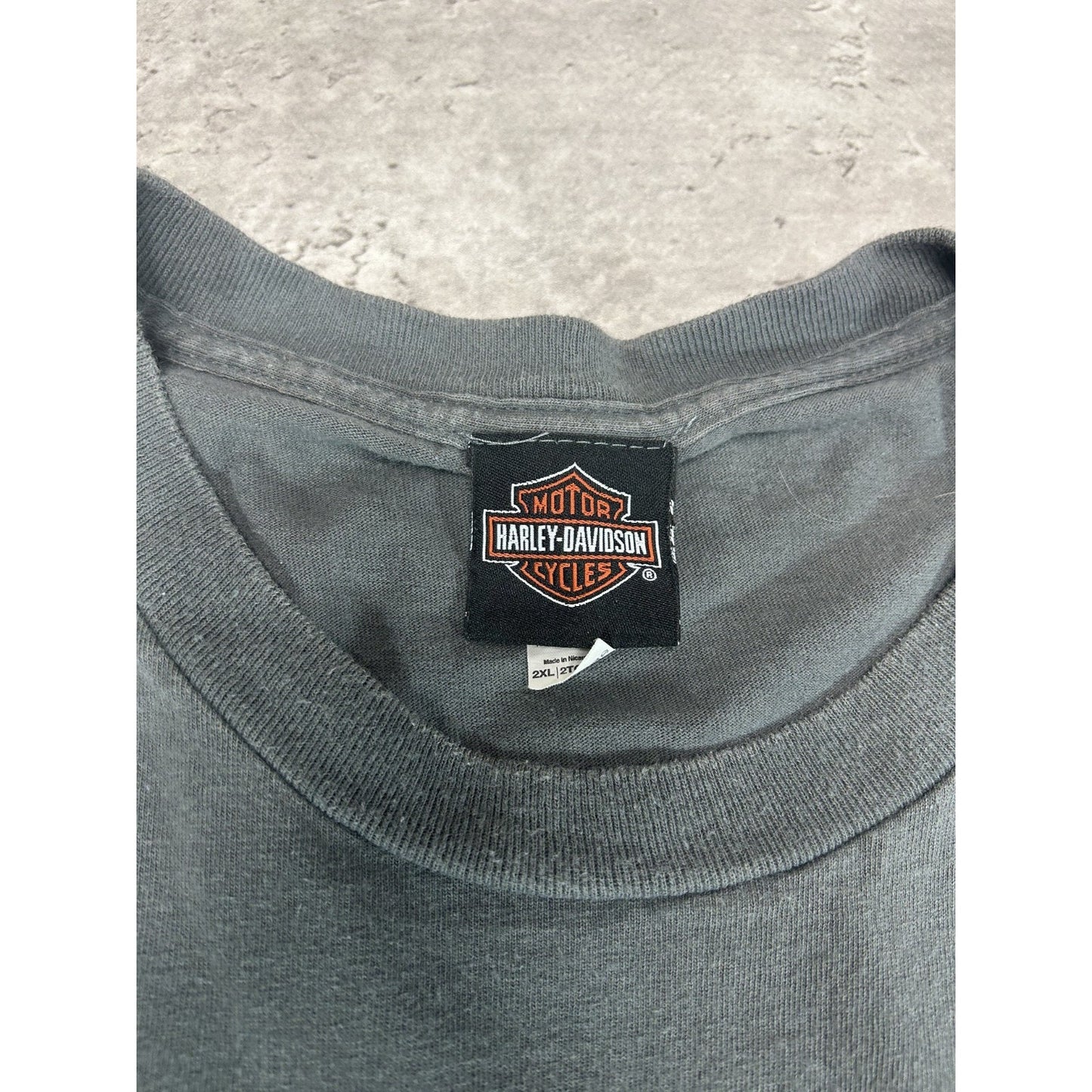 Harley Davidson Motorcycles Flaming Skull Spellout Graphic T-Shirt Size 2XL