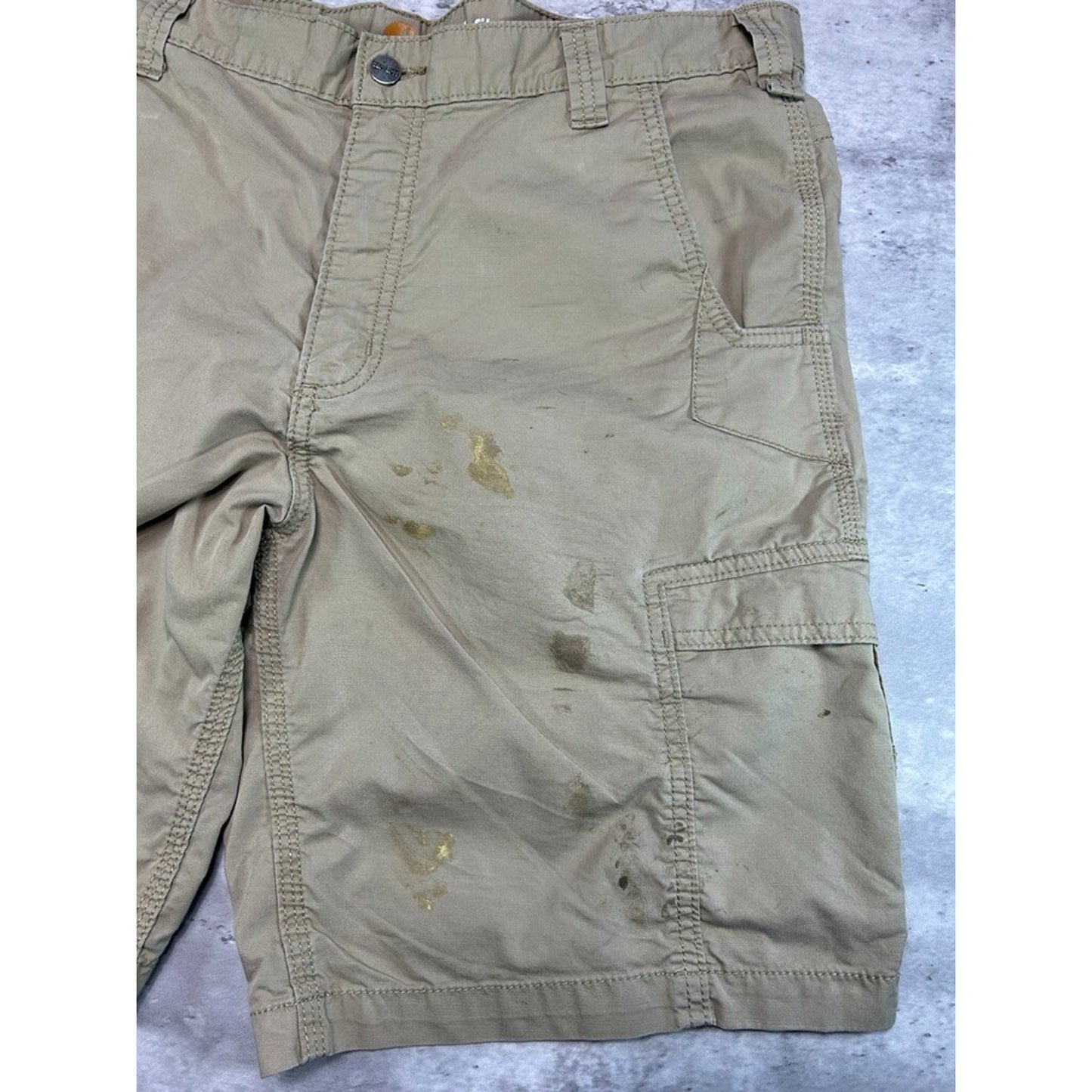 Carhartt Relaxed Fit Canvas Workwear Cargo Shorts Size 38 Beige