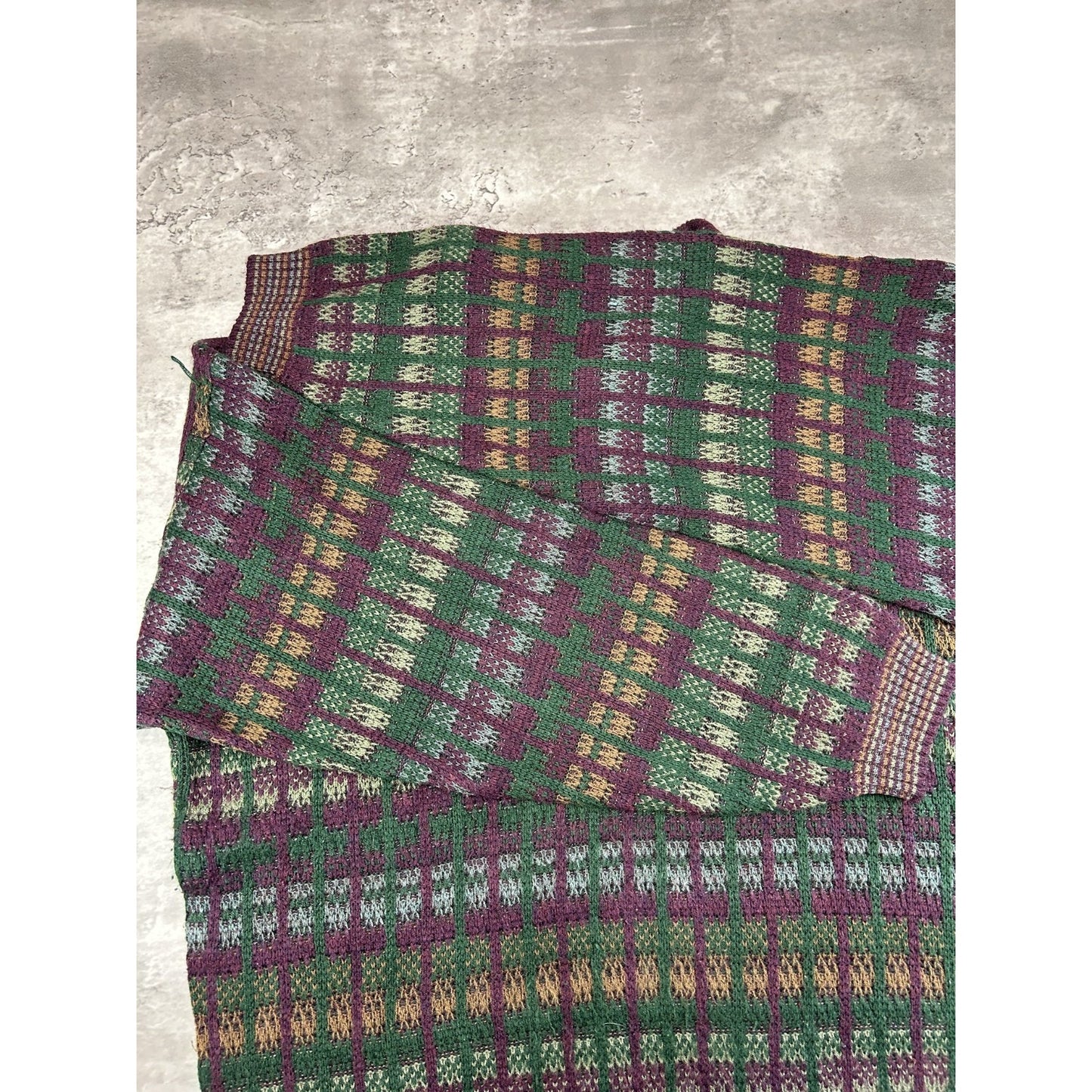 Vintage 90s Ash Creek Abstract Print Pullover Print Collared Sweater Size XL